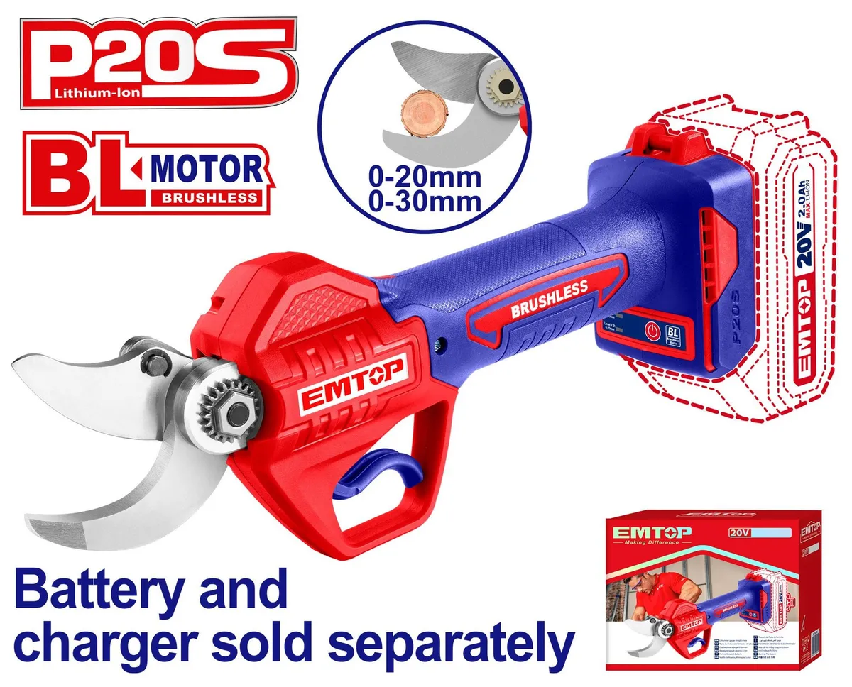 กรรไกรตัดกิ่งไม้แบต 20V EMTOP ELSL20305 (เครื่องเปล่า)