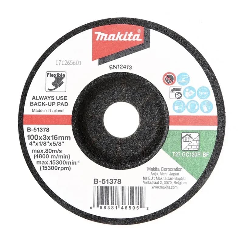 ใบเจียร์ กระจก 4"#120 MAKITA B-51378