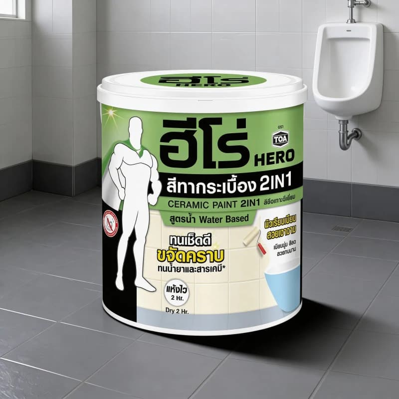 สีทากระเบื้อง Hero 1/4 กล. (เทา/เทาเข้ม)
